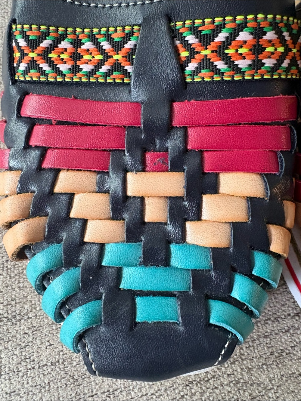 Handwoven Huaraches Multicolor Woven Leather Platform Sandal Size 10 - Picture 5 of 5